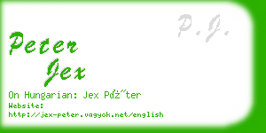 peter jex business card